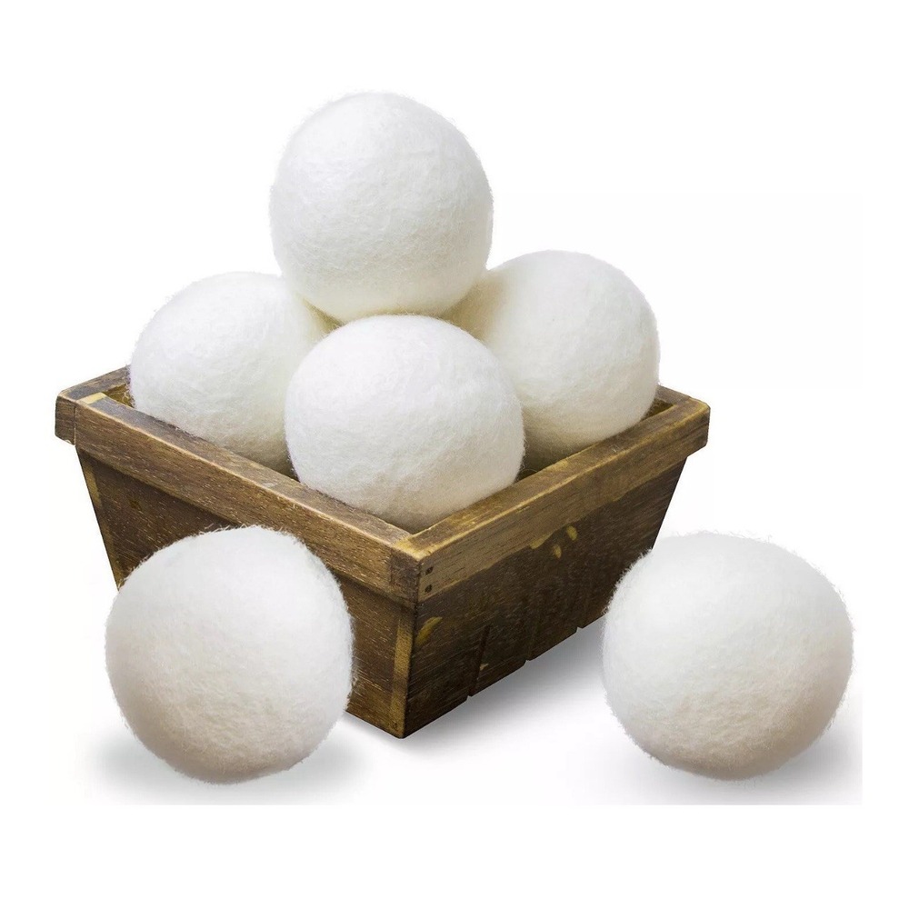 SnugPad XL New Zealand Wool Dryer Balls Fabric Softener 100% Organic - 6 Pack